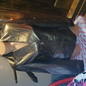 Bebe broze 100% leather lightweight coat size S EUC